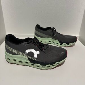 On Running Men's Black and Green Athletic Shoes